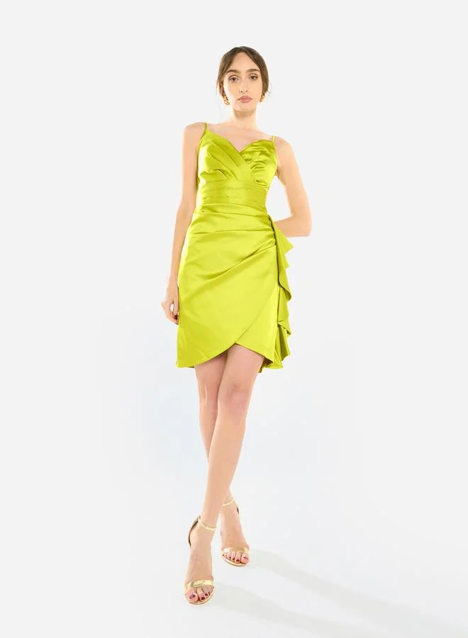 House of Moda Women Ruched Asymmetric Cocktail Dress